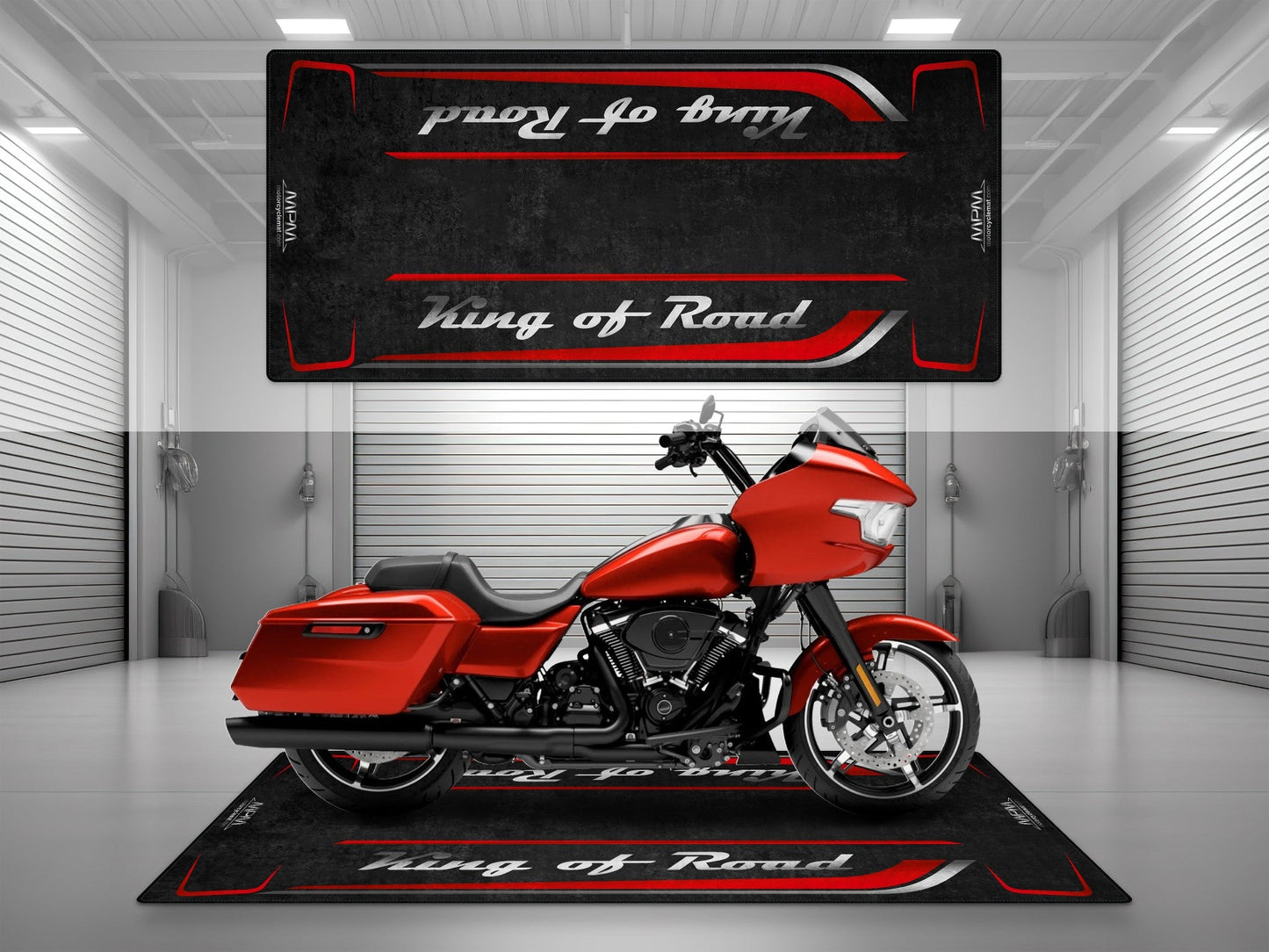 Motorcycle Mat for Cruiser Motorcycle "King of Road" - MM7342 - Howling Moto