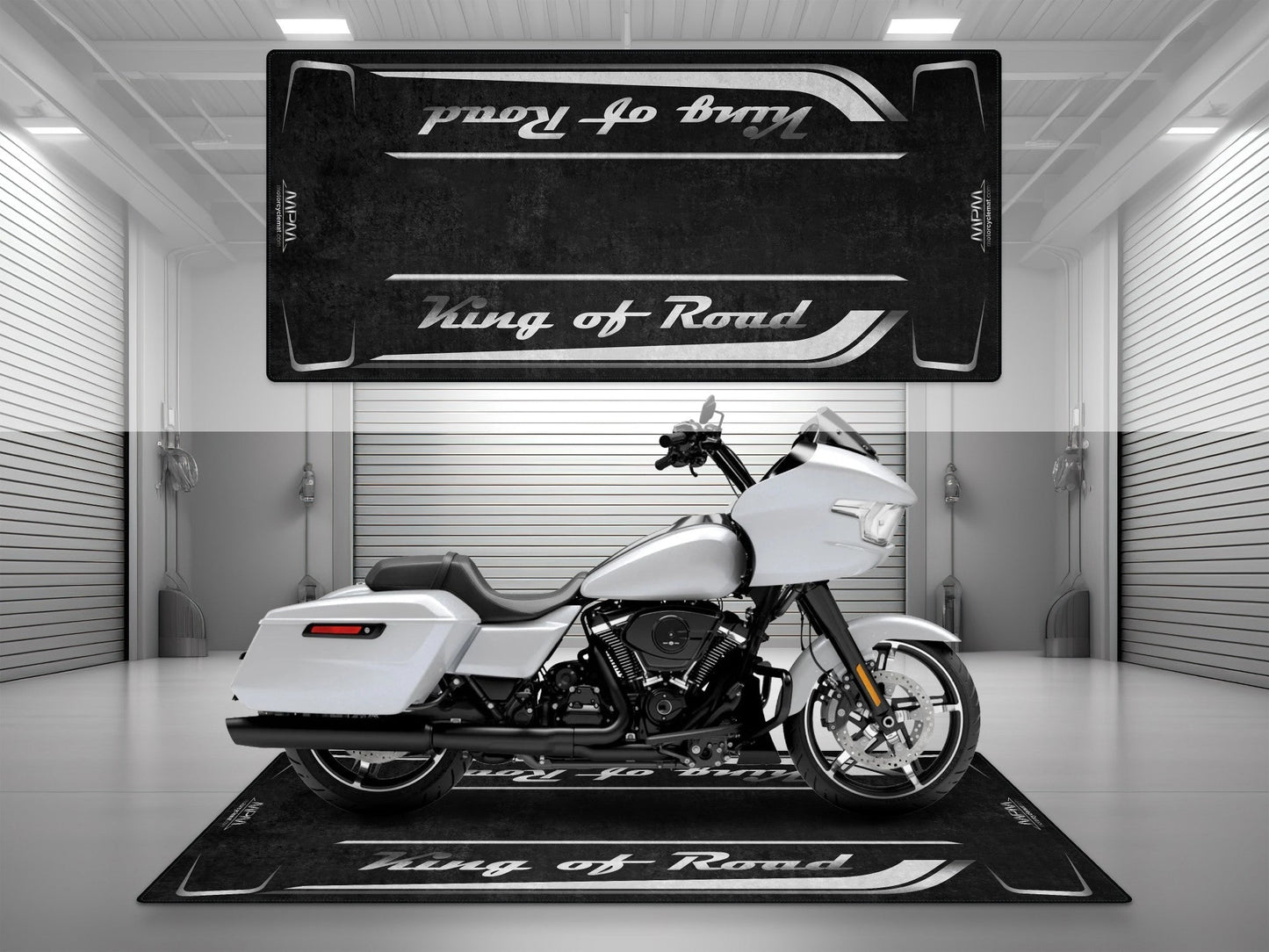 Motorcycle Mat for Cruiser Motorcycle "King of Road" - MM7342 - Howling Moto