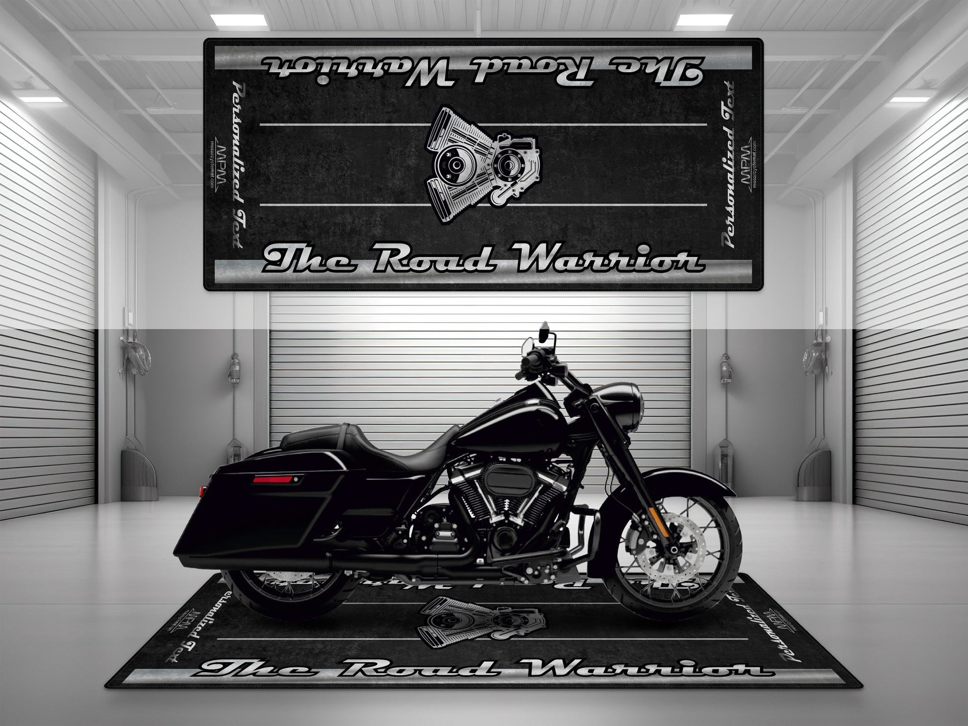 Motorcycle Mat for Touring Motorcycle "The Road Warrior" - MM7344 - Howling Moto