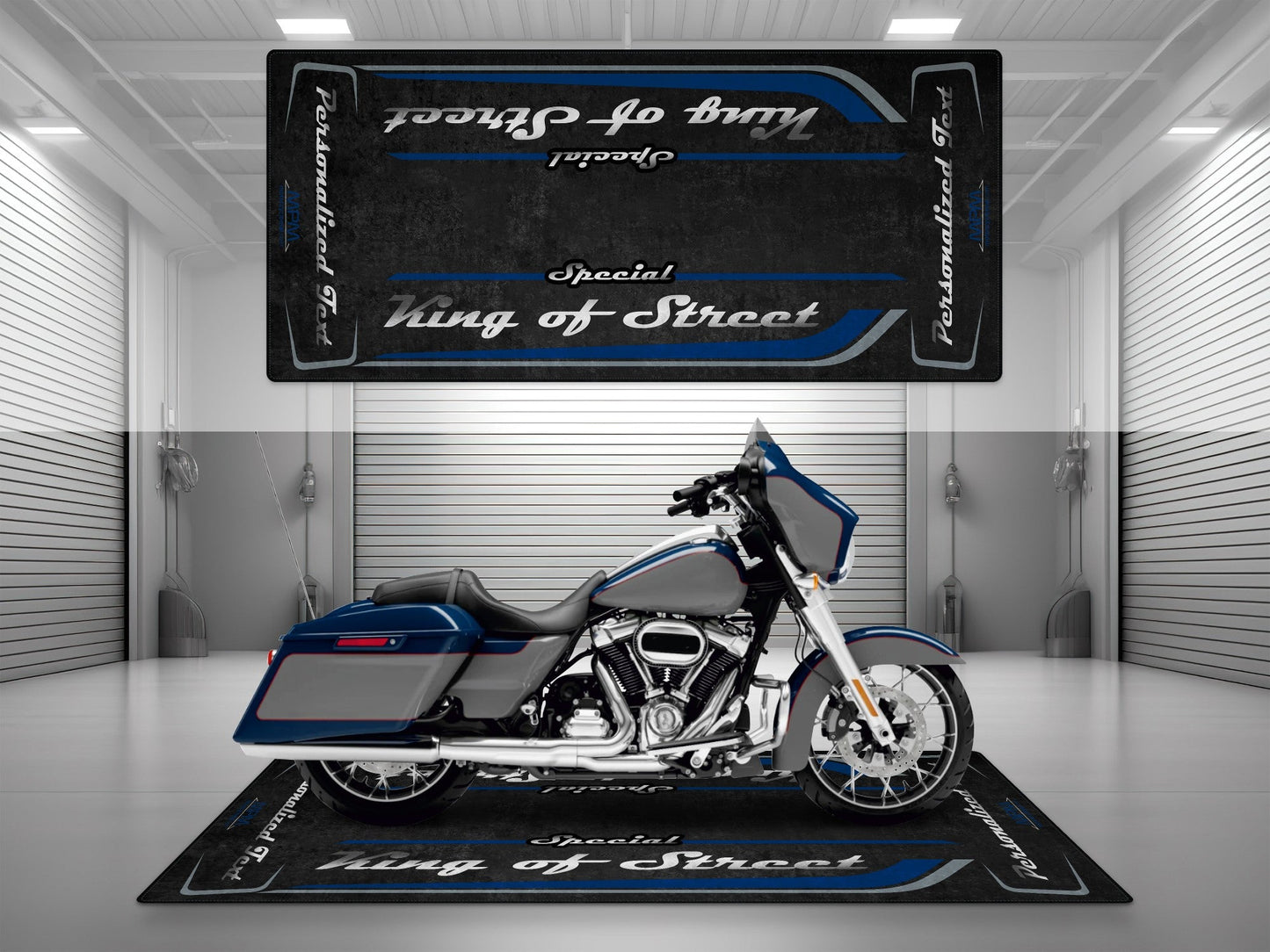 Motorcycle Mat for Cruiser Motorcycle "Special King of Street" - MM7345 - Howling Moto
