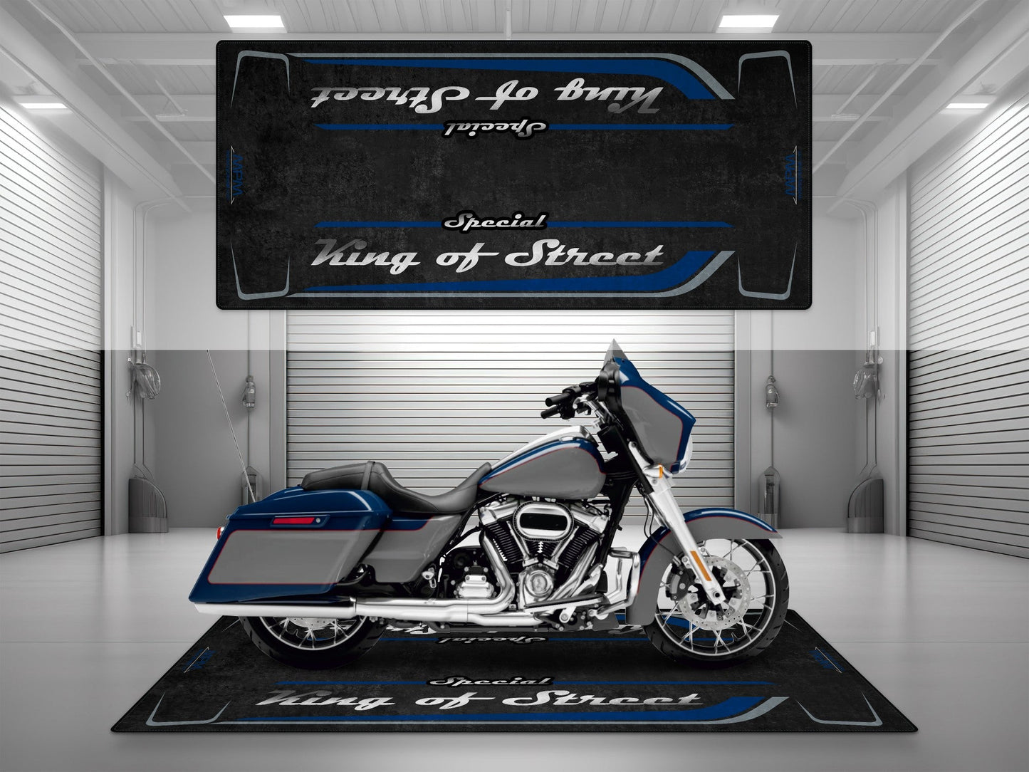 Motorcycle Mat for Cruiser Motorcycle "Special King of Street" - MM7345 - Howling Moto