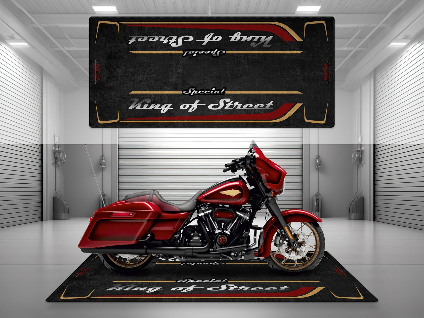 Motorcycle Mat for Cruiser Motorcycle "Special King of Street" - MM7345 - Howling Moto