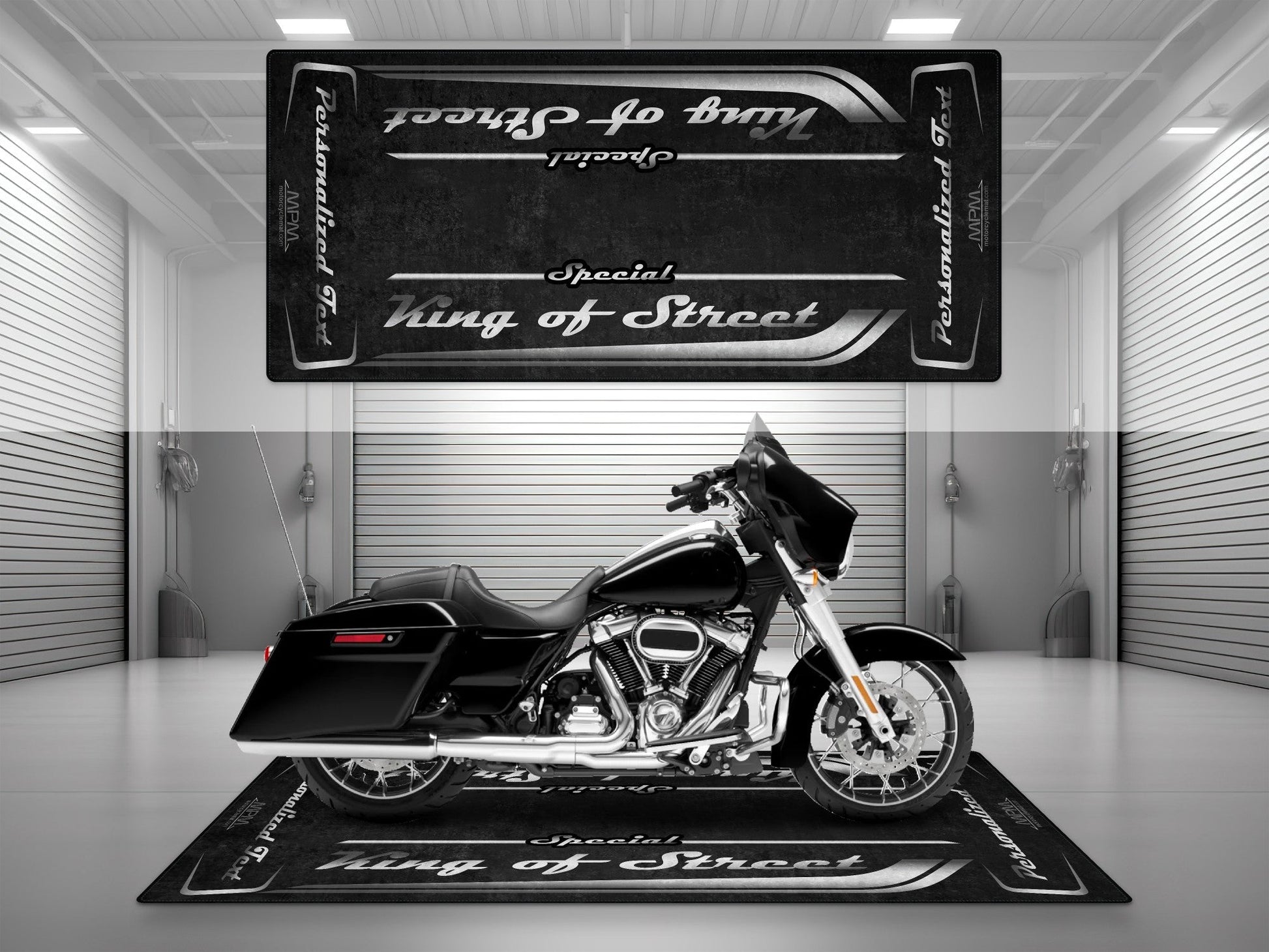 Motorcycle Mat for Cruiser Motorcycle "Special King of Street" - MM7345 - Howling Moto