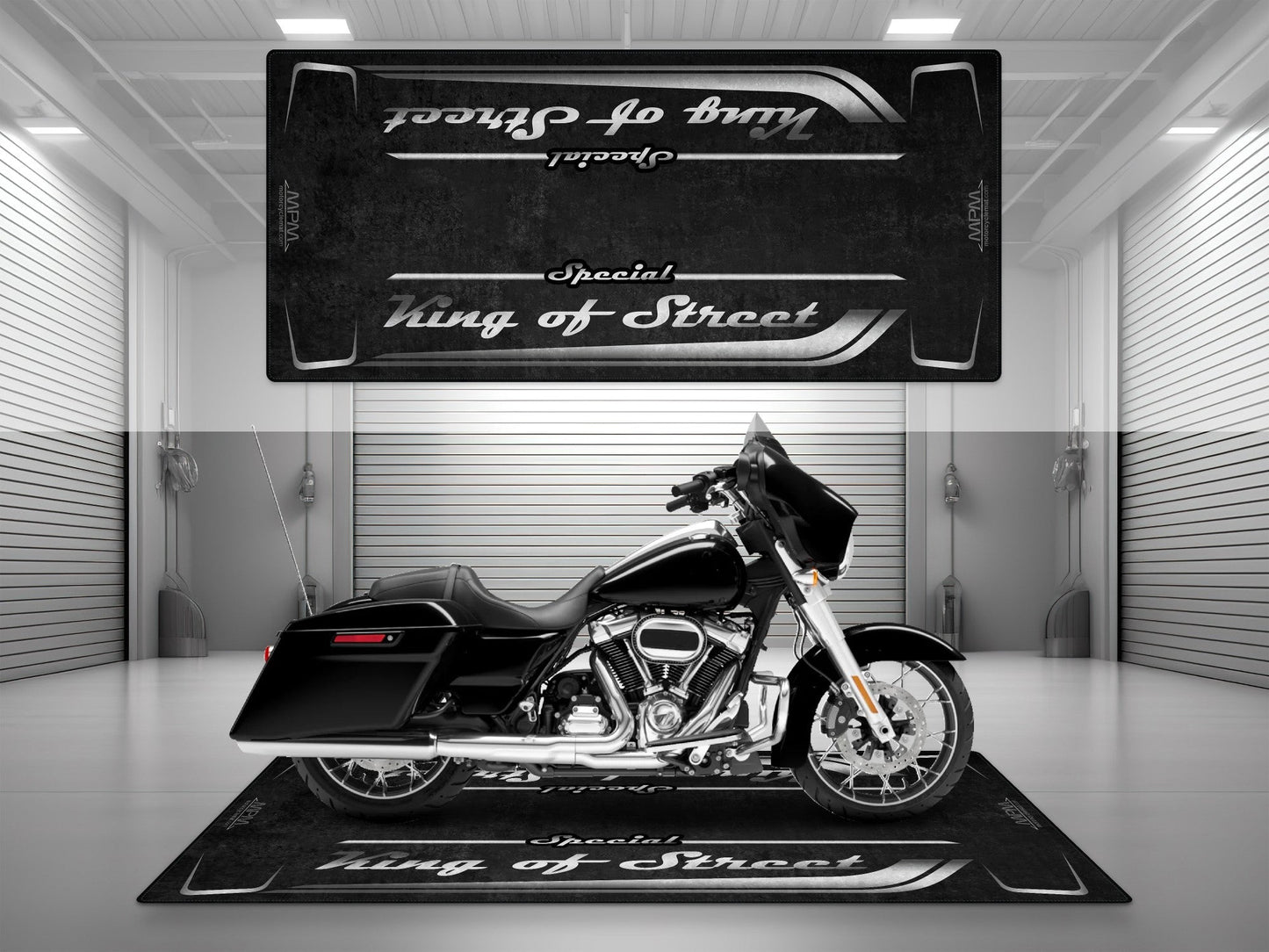 Motorcycle Mat for Cruiser Motorcycle "Special King of Street" - MM7345 - Howling Moto