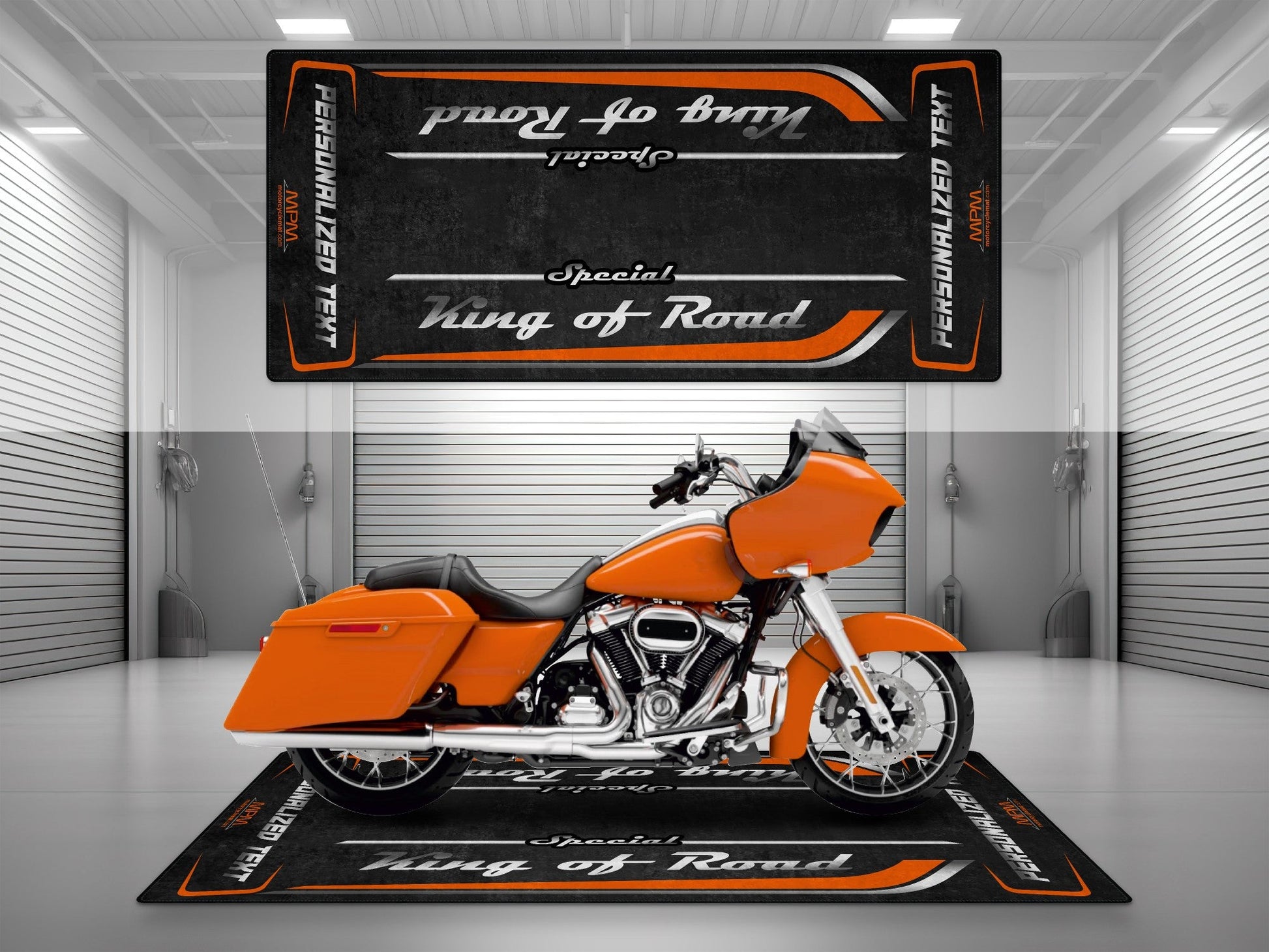 Motorcycle Mat for Cruiser Motorcycle "Special King of Road" - MM7346 - Howling Moto