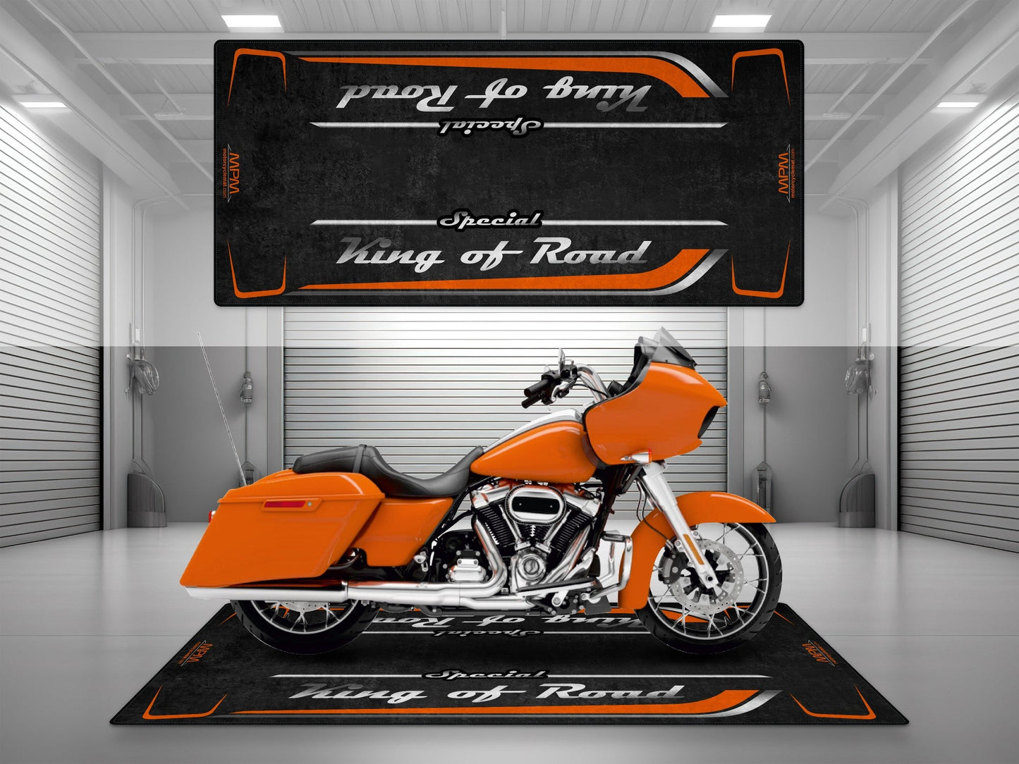 Motorcycle Mat for Cruiser Motorcycle "Special King of Road" - MM7346 - Howling Moto