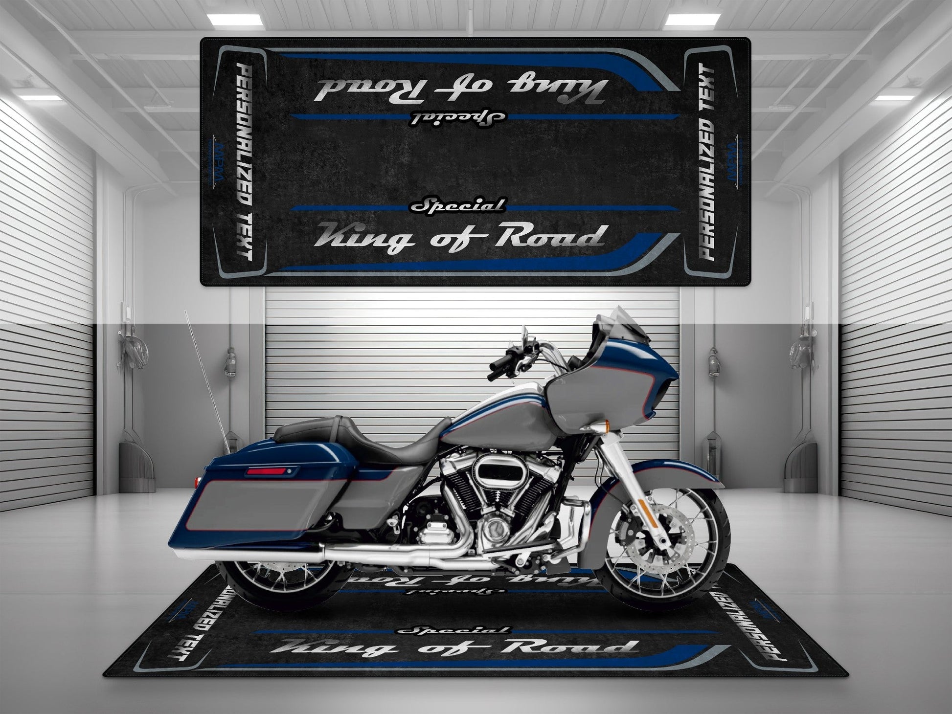 Motorcycle Mat for Cruiser Motorcycle "Special King of Road" - MM7346 - Howling Moto
