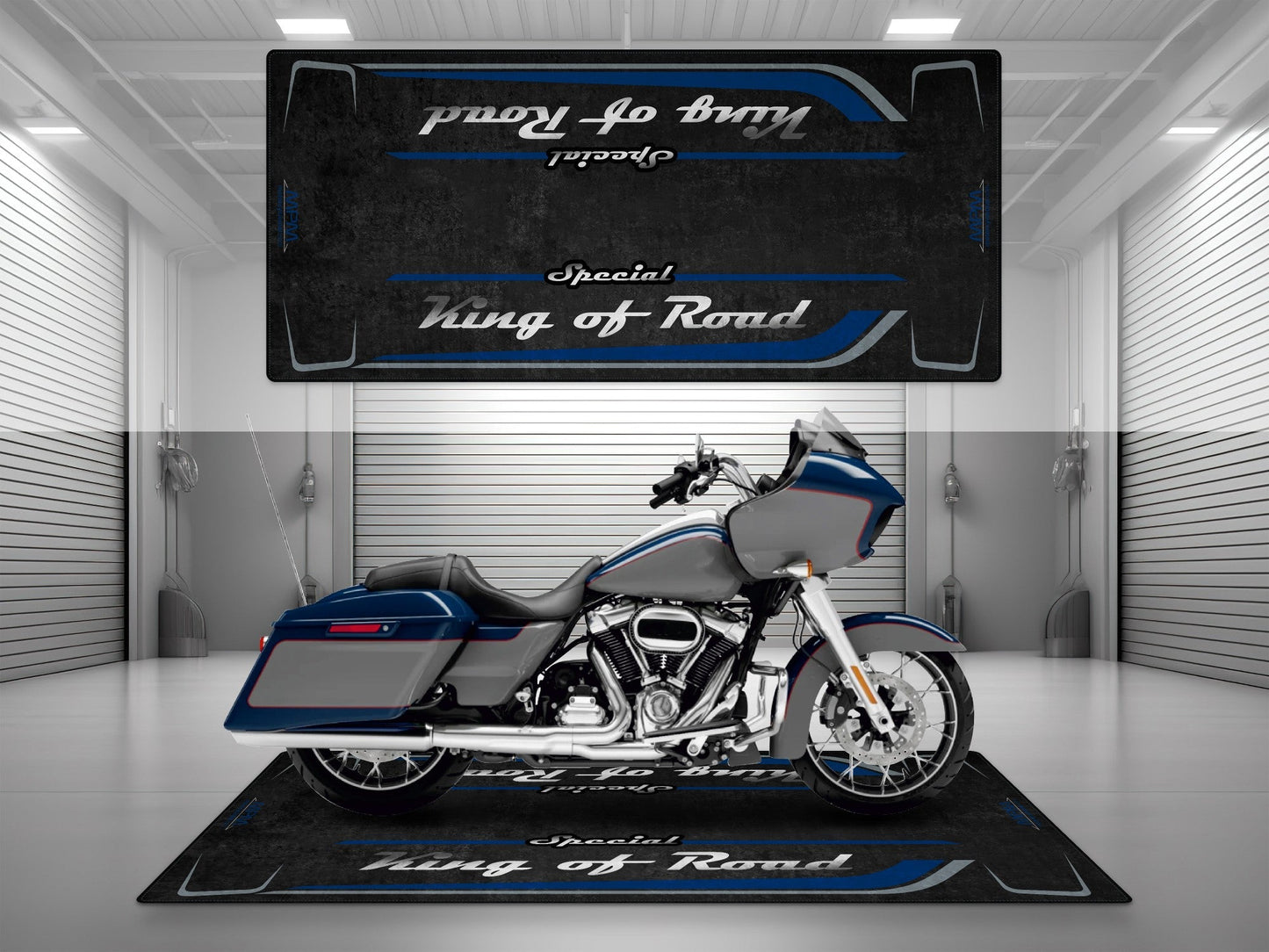 Motorcycle Mat for Cruiser Motorcycle "Special King of Road" - MM7346 - Howling Moto