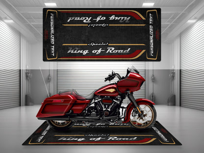 Motorcycle Mat for Cruiser Motorcycle "Special King of Road" - MM7346 - Howling Moto