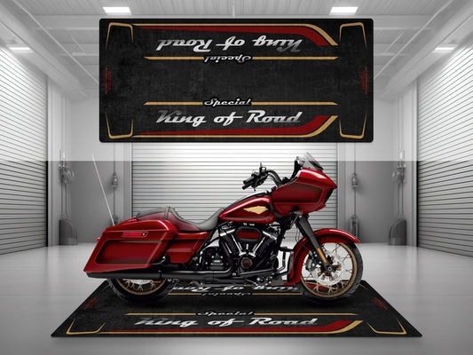 Motorcycle Mat for Cruiser Motorcycle "Special King of Road" - MM7346 - Howling Moto