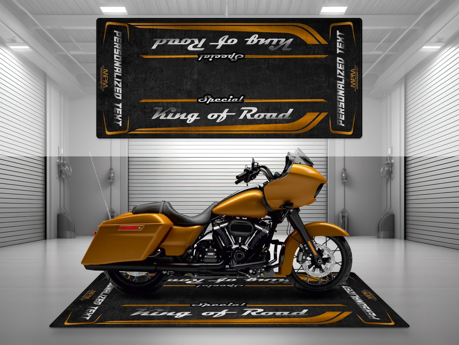 Motorcycle Mat for Cruiser Motorcycle "Special King of Road" - MM7346 - Howling Moto