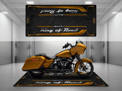 Motorcycle Mat for Cruiser Motorcycle "Special King of Road" - MM7346 - Howling Moto