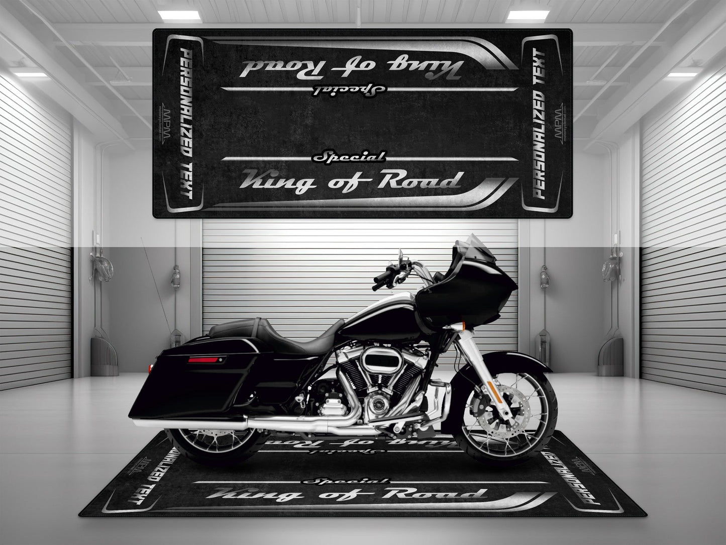 Motorcycle Mat for Cruiser Motorcycle "Special King of Road" - MM7346 - Howling Moto