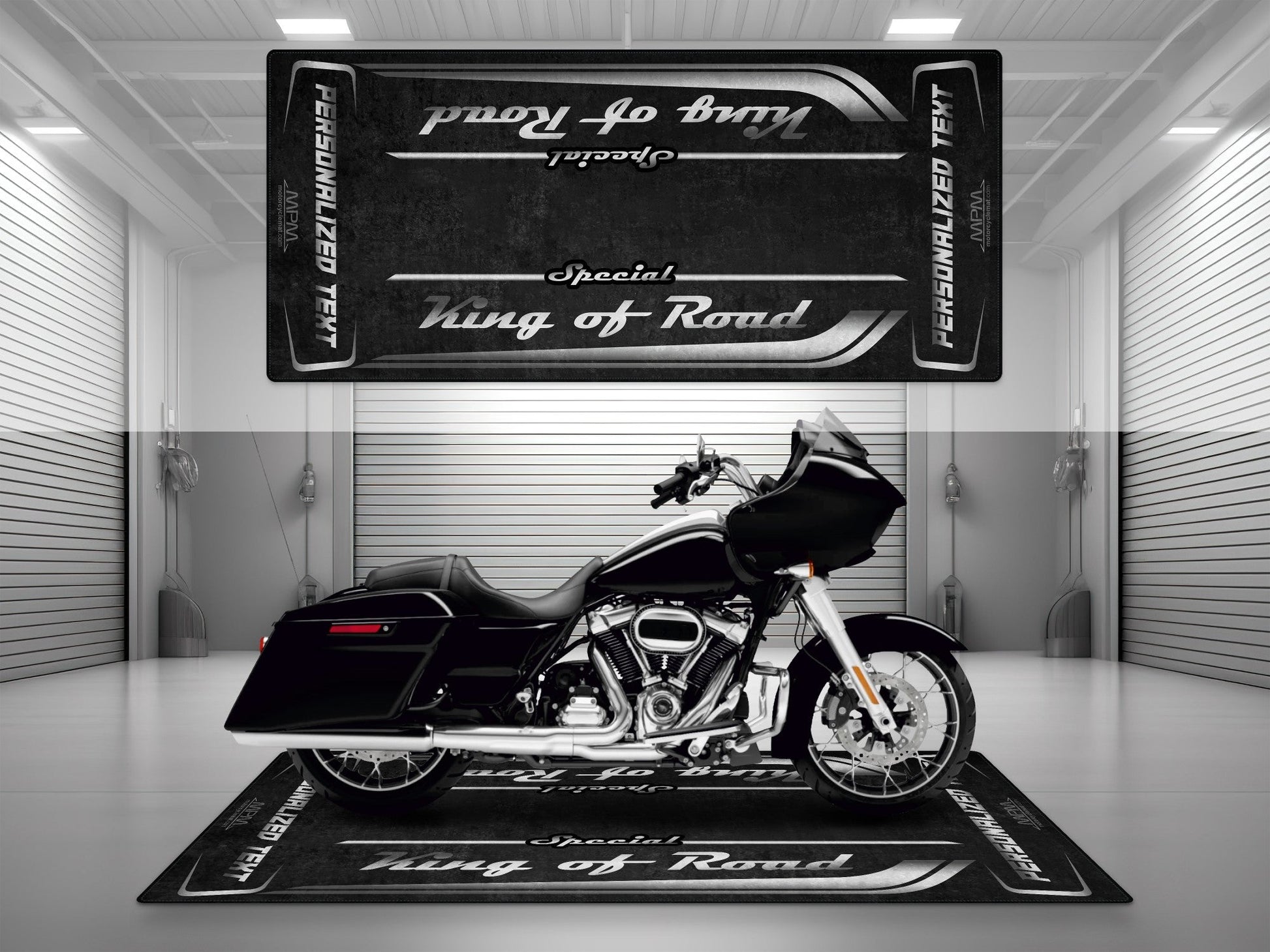 Motorcycle Mat for Cruiser Motorcycle "Special King of Road" - MM7346 - Howling Moto