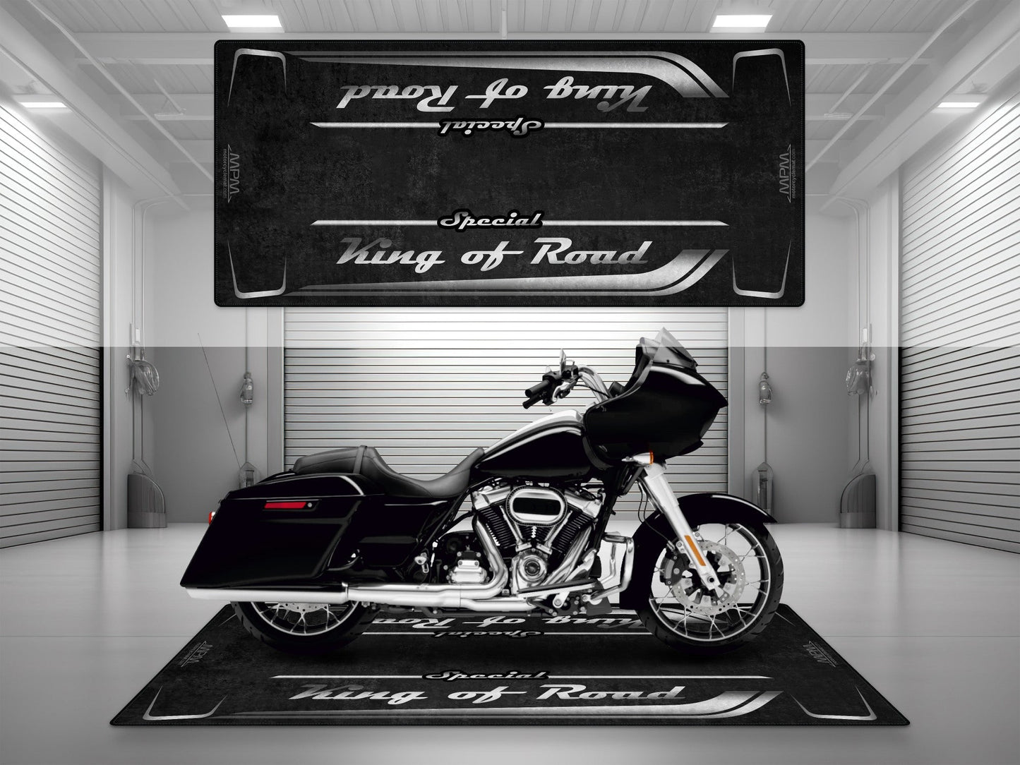 Motorcycle Mat for Cruiser Motorcycle "Special King of Road" - MM7346 - Howling Moto