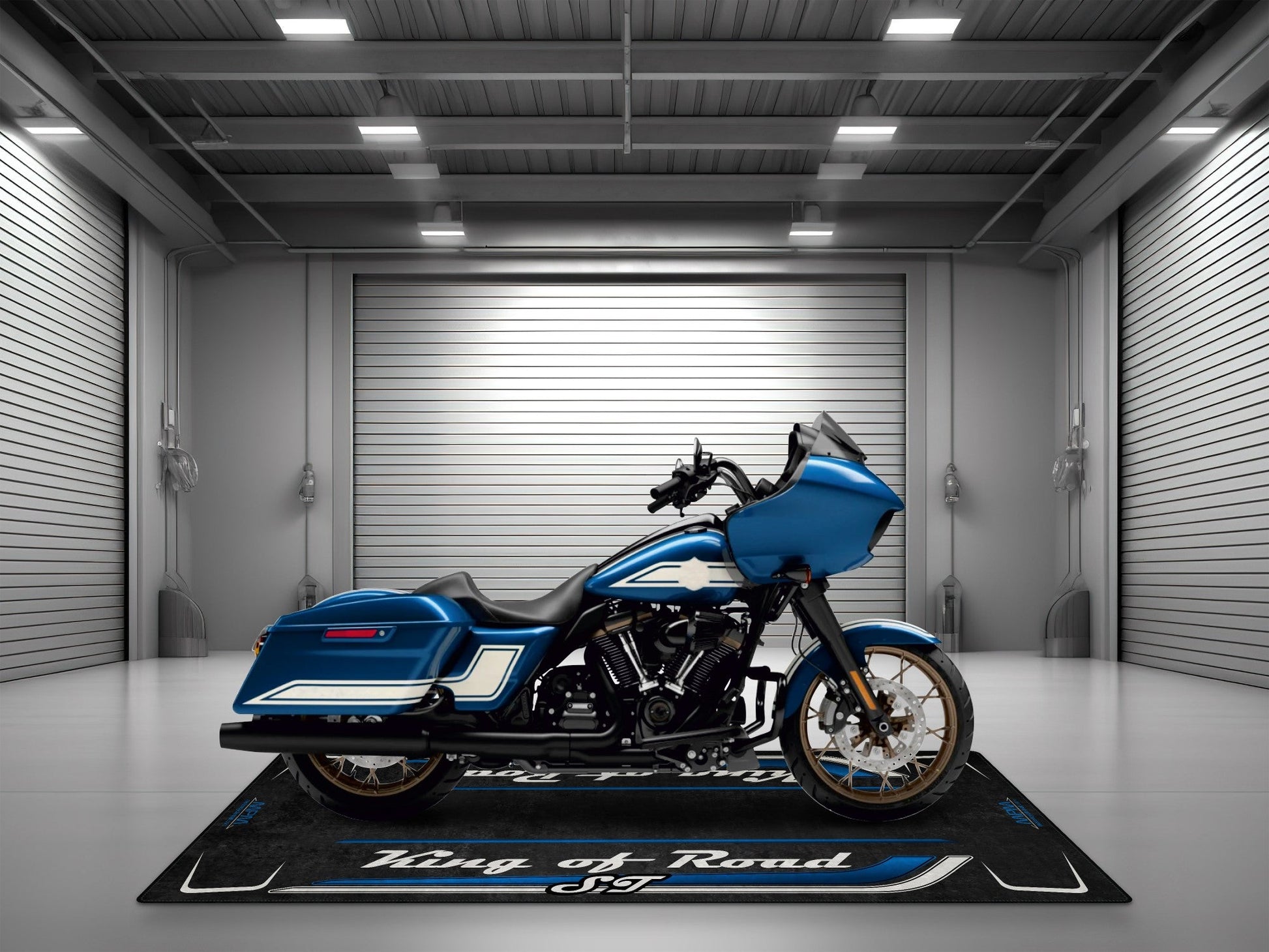 Motorcycle Mat for Cruiser Motorcycle "King of Road ST" - MM7347 - Howling Moto