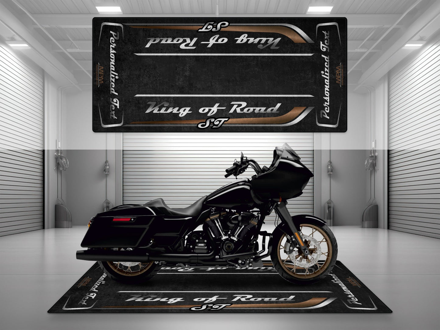 Motorcycle Mat for Cruiser Motorcycle "King of Road ST" - MM7347 - Howling Moto