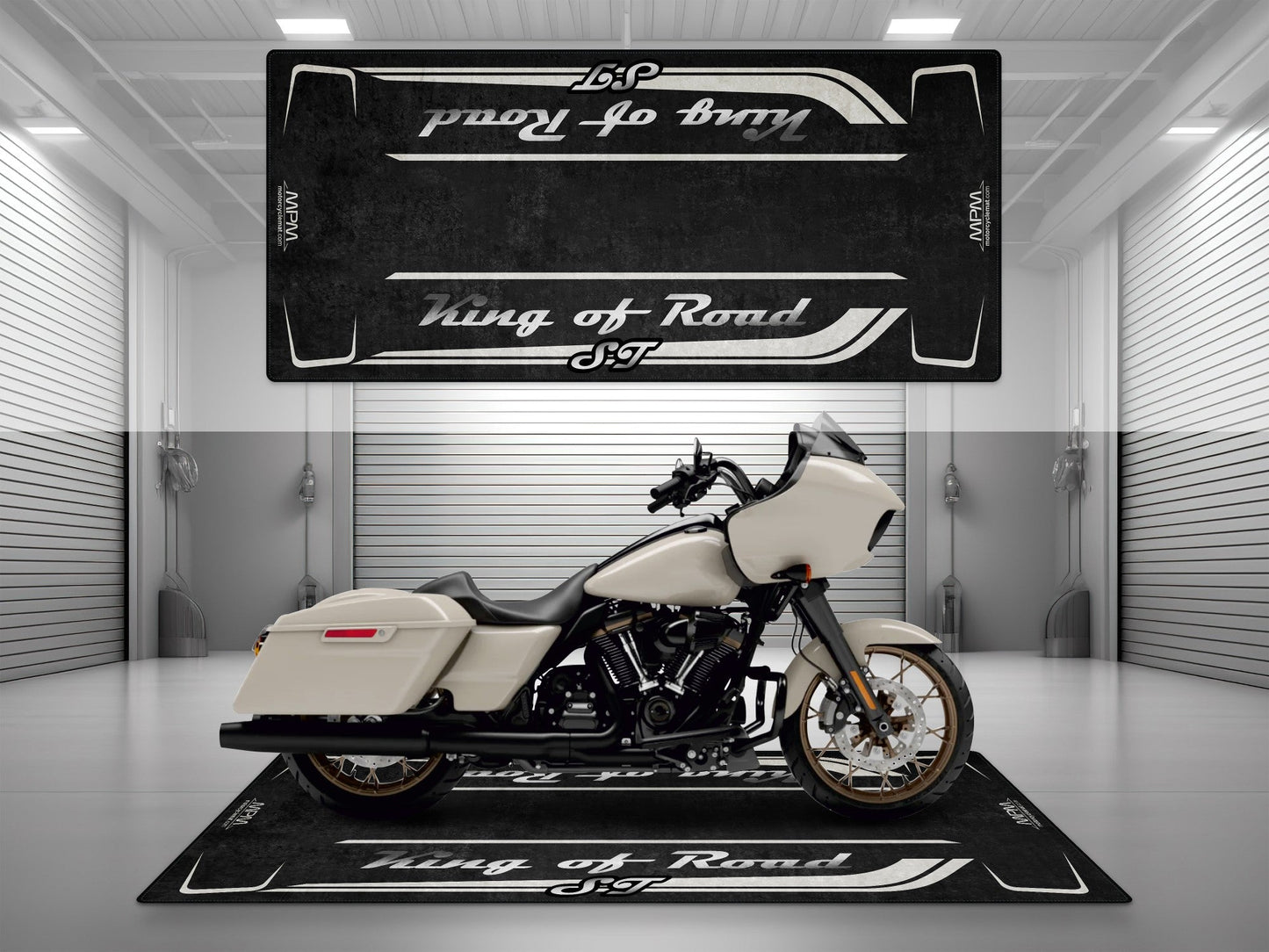 Motorcycle Mat for Cruiser Motorcycle "King of Road ST" - MM7347 - Howling Moto