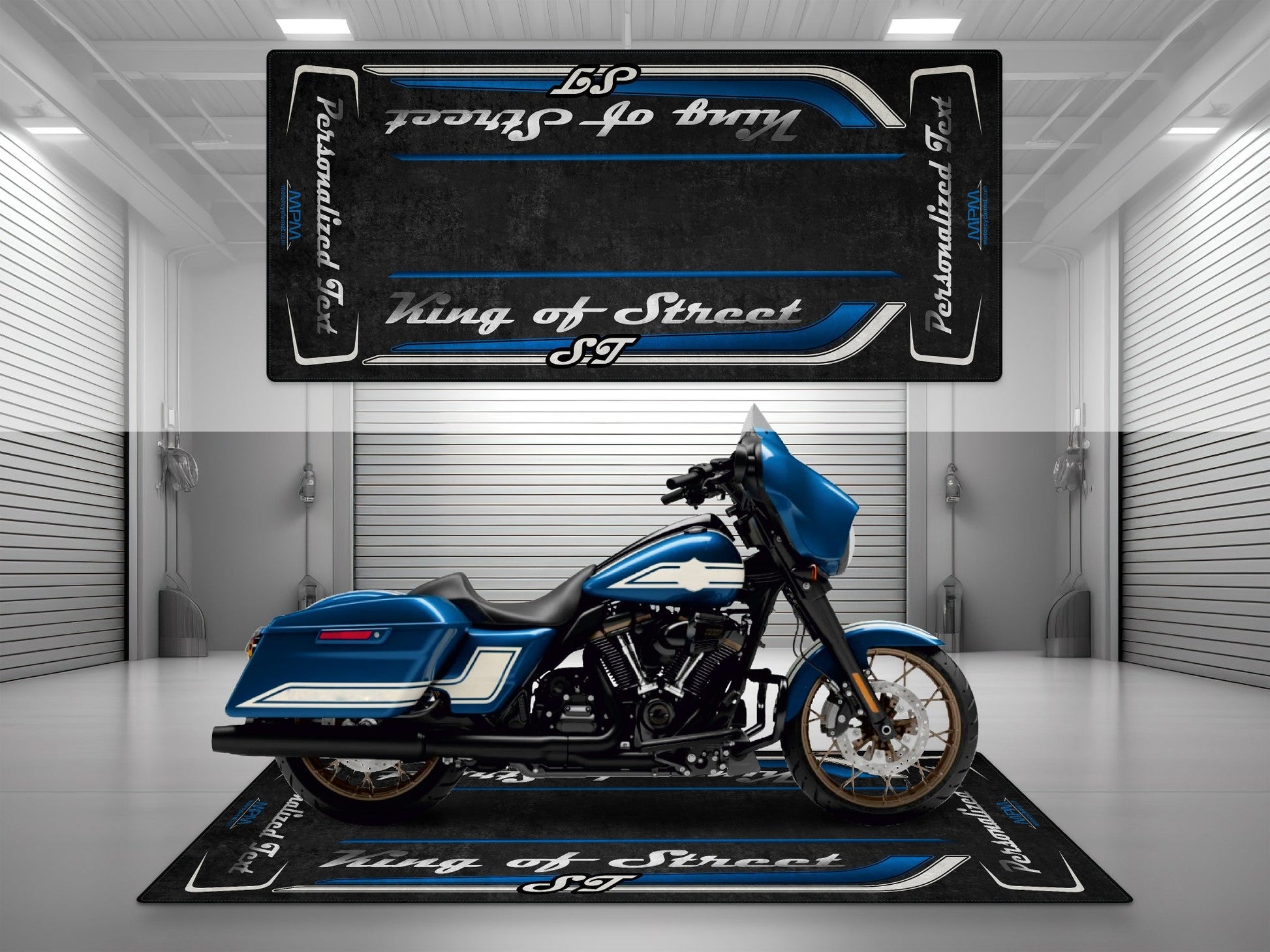 Motorcycle Mat for Cruiser Motorcycle "King of Street ST" - MM7348 - Howling Moto