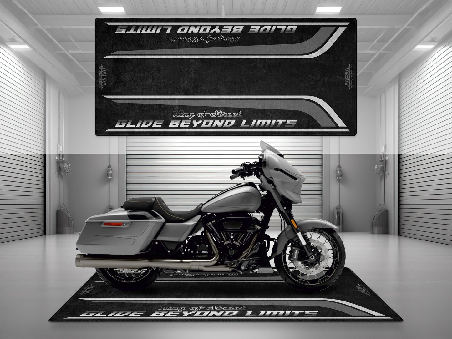 Motorcycle Mat for Cruiser Motorcycle "Glide Beyond Limits - King of Street" - MM7349 - Howling Moto