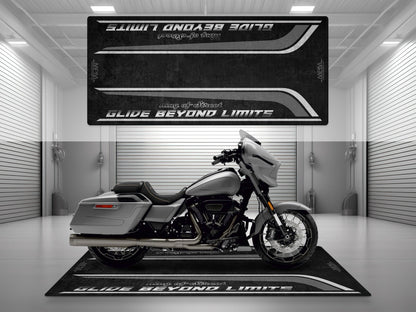 Motorcycle Mat for Cruiser Motorcycle "Glide Beyond Limits - King of Street" - MM7349 - Howling Moto