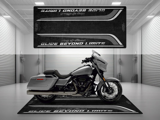 Motorcycle Mat for Cruiser Motorcycle "Glide Beyond Limits - King of Street" - MM7349 - Howling Moto