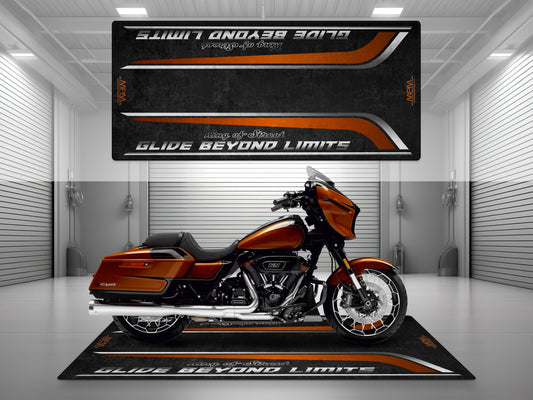 MPM Motorcycle Mat for Cruiser Motorcycle "Glide Beyond Limits - King of Street" - MM7349 - Howling Moto