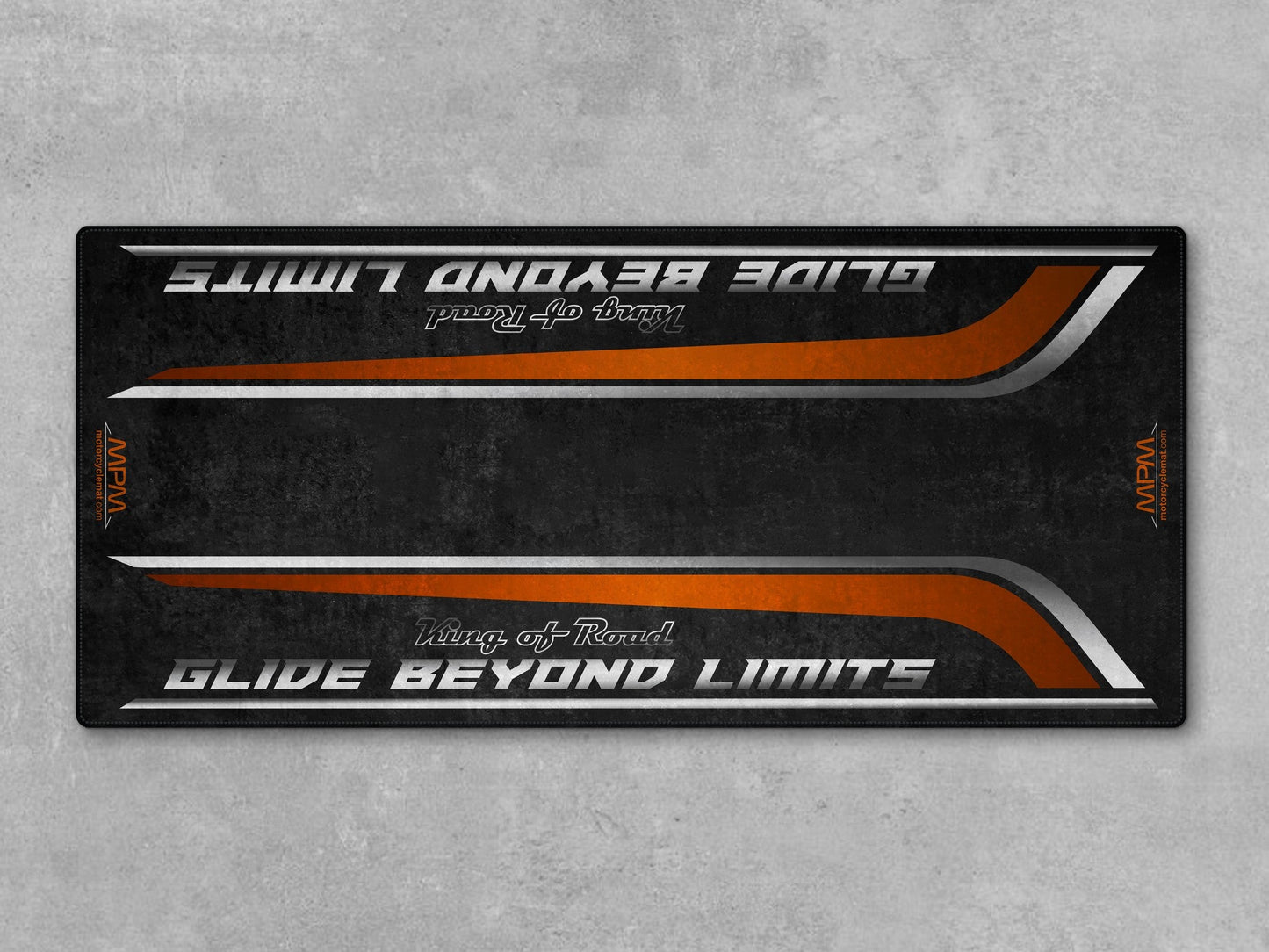 Motorcycle Mat for Cruiser Motorcycle "Glide Beyond Limits - King of Road " - MM7350 - Howling Moto