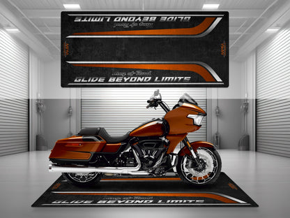 MPM Motorcycle Mat for Cruiser Motorcycle "Glide Beyond Limits - King of Road " - MM7350 - Howling Moto