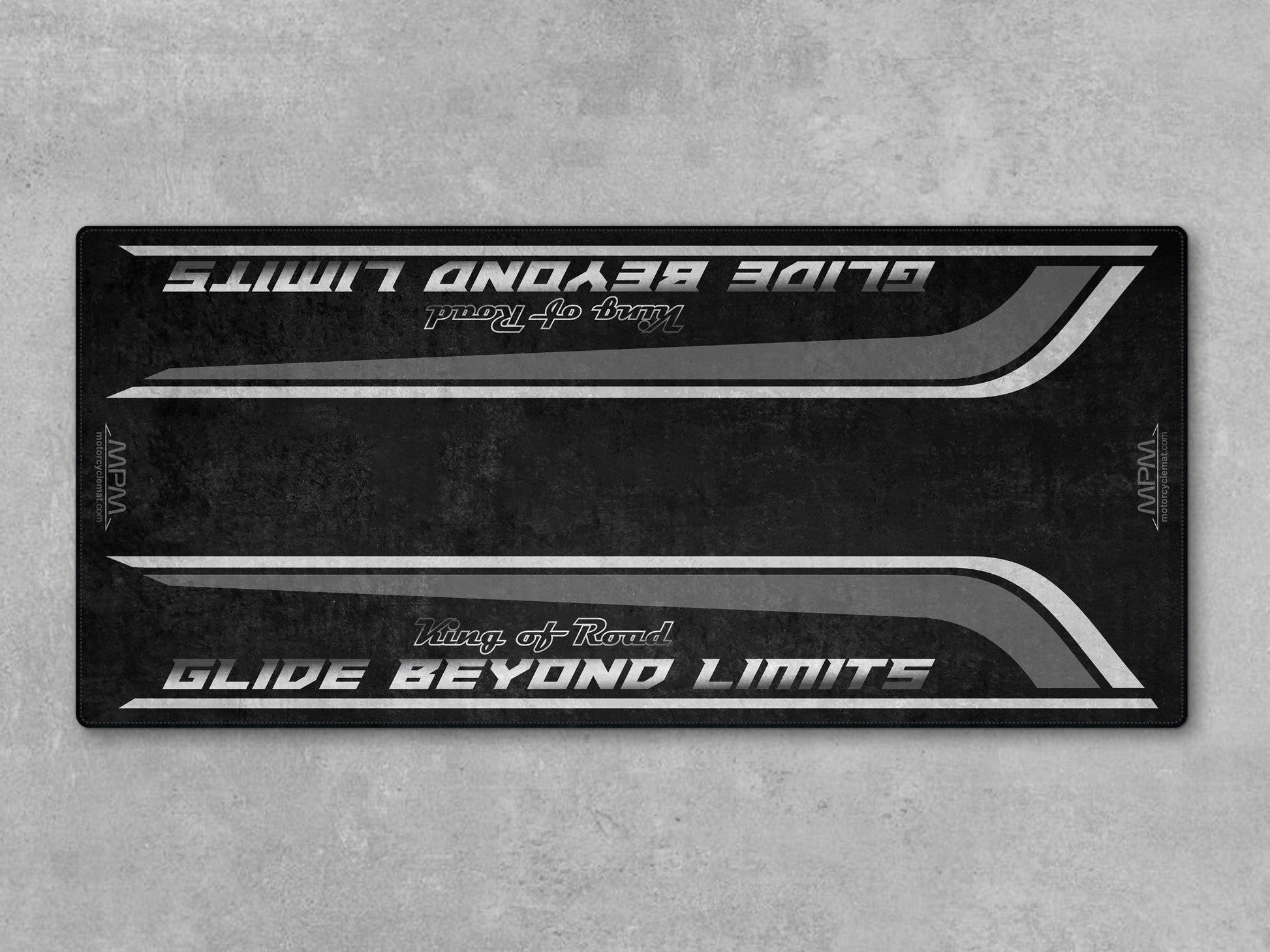 Motorcycle Mat for Cruiser Motorcycle "Glide Beyond Limits - King of Road " - MM7350 - Howling Moto