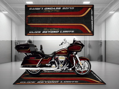 Motorcycle Mat for Special Cruiser Motorcycle "Glide Beyond Limits - King of Road" - MM7351 - Howling Moto