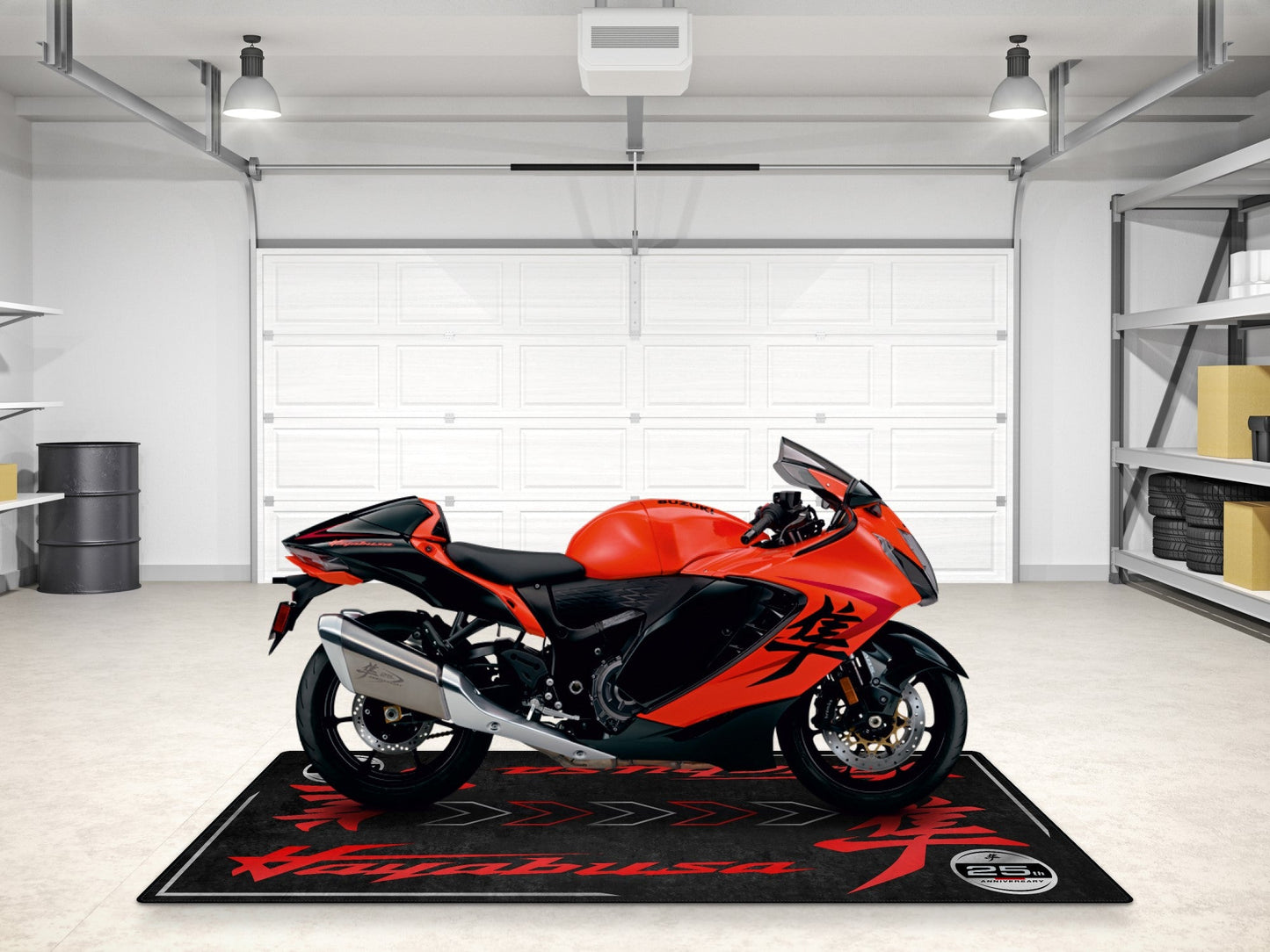 Designed Pit Mat for Suzuki Hayabusa 25th Anniversary Edition Motorcycle - MM7352 - Howling Moto