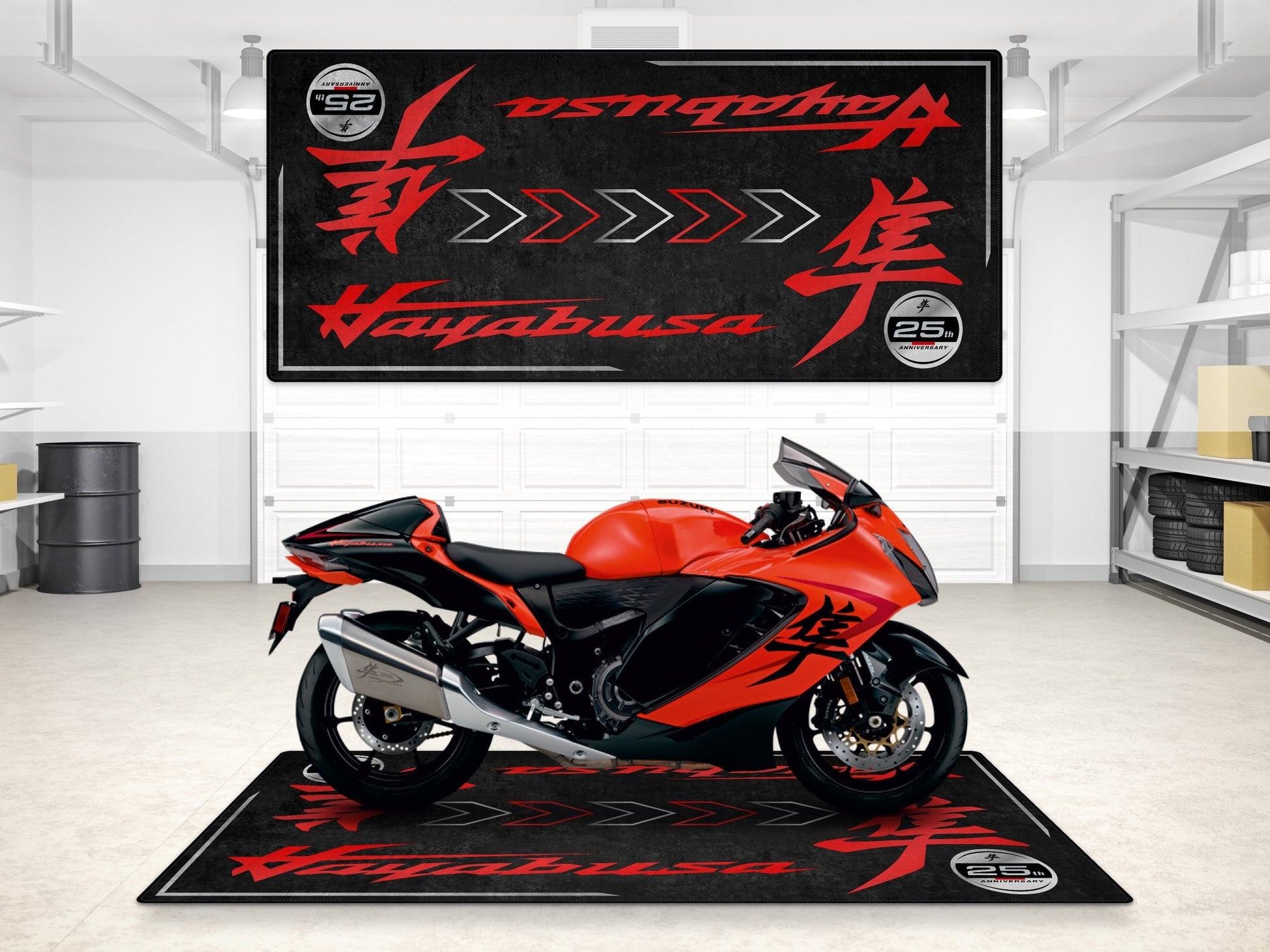 MPM Motorcycle Mat for Suzuki Hayabusa 25th Anniversary Edition - MM7352 - Howling Moto