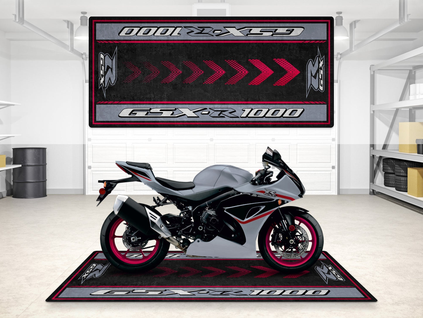Designed Pit Mat for Suzuki GSX-R1000 Motorcycle - MM7355 - Howling Moto