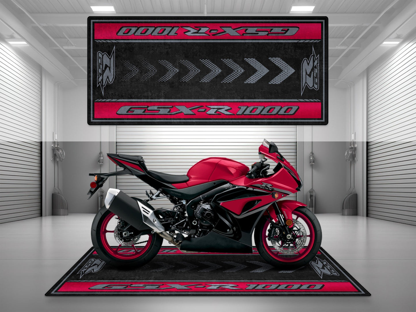 Designed Pit Mat for Suzuki GSX-R1000 Motorcycle - MM7355 - Howling Moto