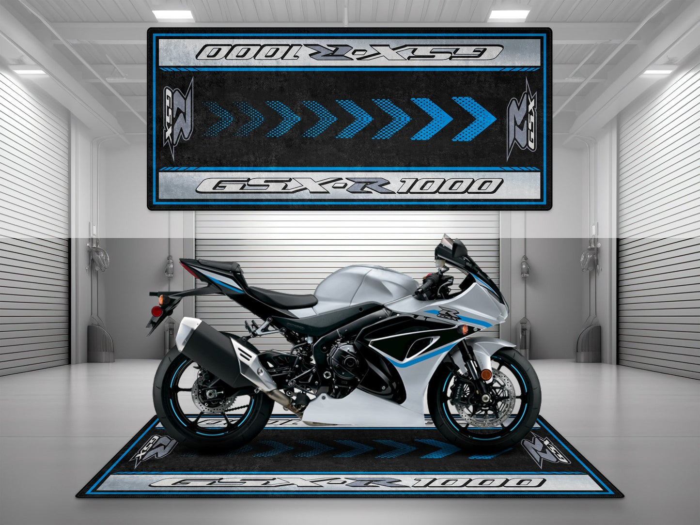 Designed Pit Mat for Suzuki GSX-R1000 Motorcycle - MM7355 - Howling Moto