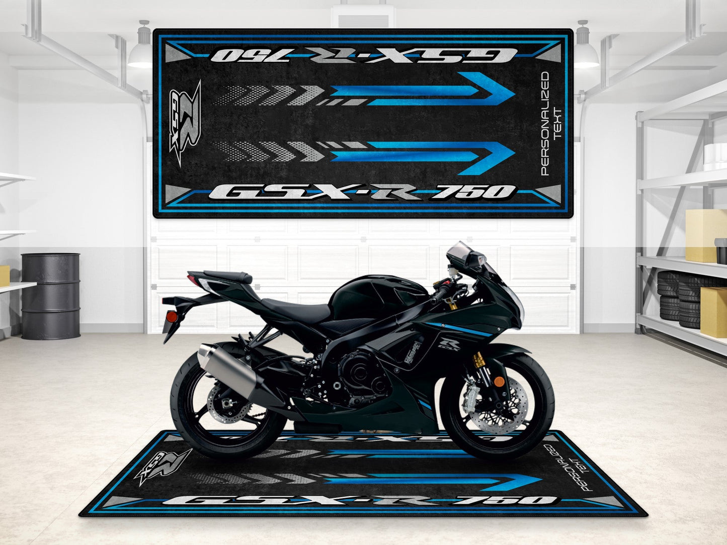Designed Pit Mat for Suzuki GSX-R750 Motorcycle - MM7356 - Howling Moto