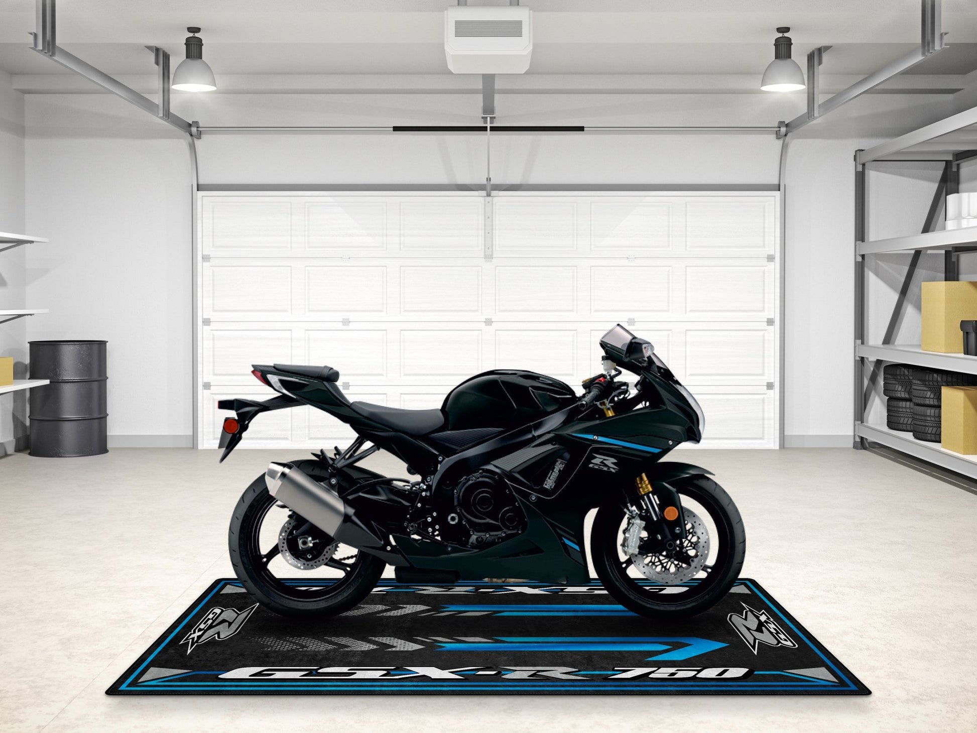 Designed Pit Mat for Suzuki GSX-R750 Motorcycle - MM7356 - Howling Moto
