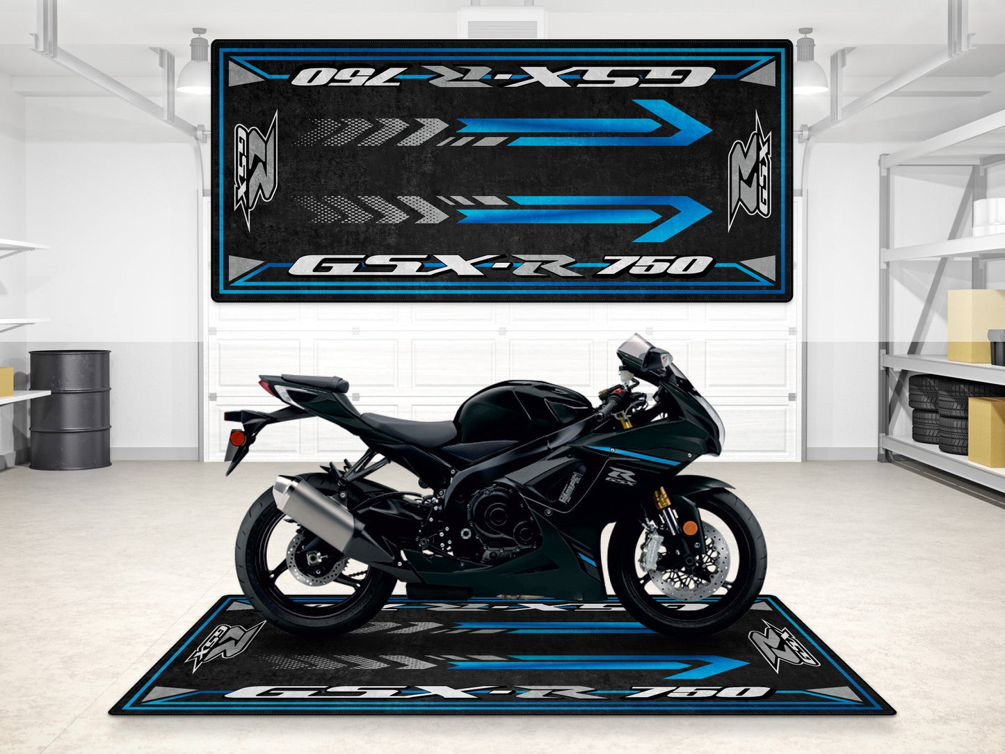 Designed Pit Mat for Suzuki GSX-R750 Motorcycle - MM7356 - Howling Moto