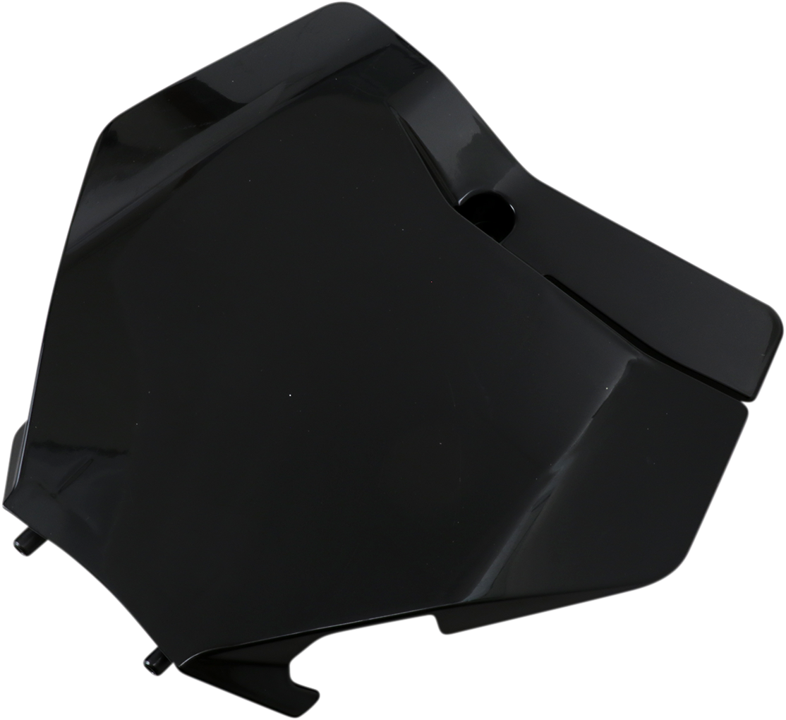 Black Acerbis front number plate mounted on a vehicle with a body style, featuring the product code 2736270001.