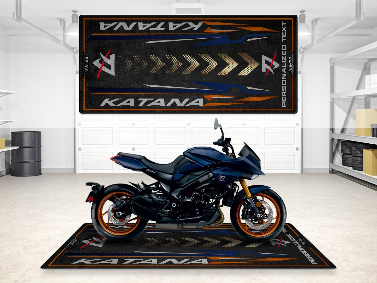 Designed Pit Mat for Suzuki Katana Motorcycle - MM7361 - Howling Moto