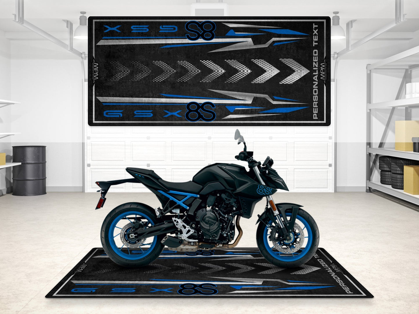 Designed Pit Mat for Suzuki GSX-8S Motorcycle - MM7362 - Howling Moto