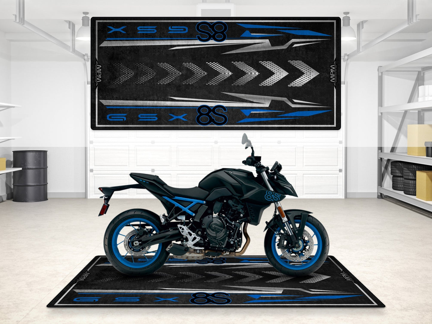 Designed Pit Mat for Suzuki GSX-8S Motorcycle - MM7362 - Howling Moto