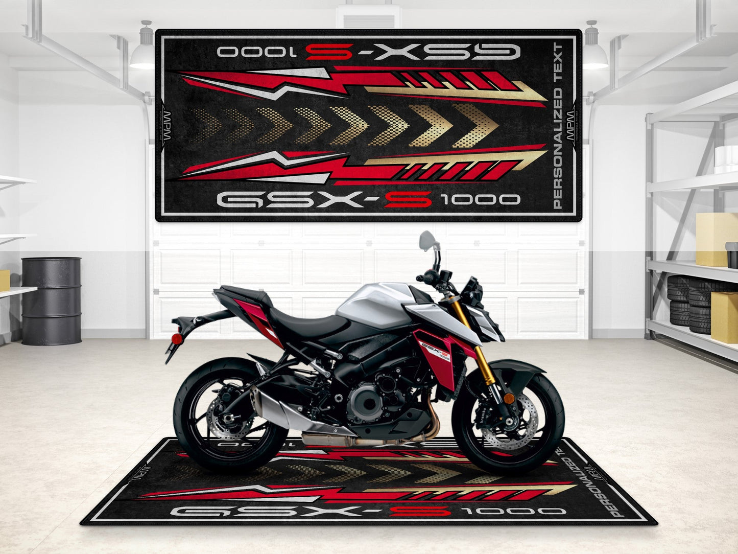 Designed Pit Mat for Suzuki GSX-S1000 Motorcycle - MM7364 - Howling Moto
