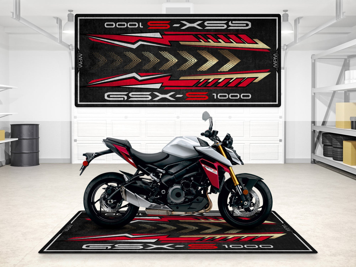 Designed Pit Mat for Suzuki GSX-S1000 Motorcycle - MM7364 - Howling Moto
