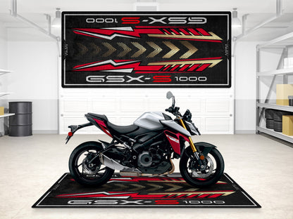 Designed Pit Mat for Suzuki GSX-S1000 Motorcycle - MM7364 - Howling Moto