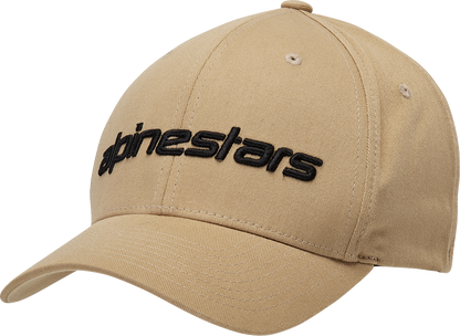 Alpinestars Linear Hat in Sand and Black, small/medium size, featuring the brand logo and sporty design.