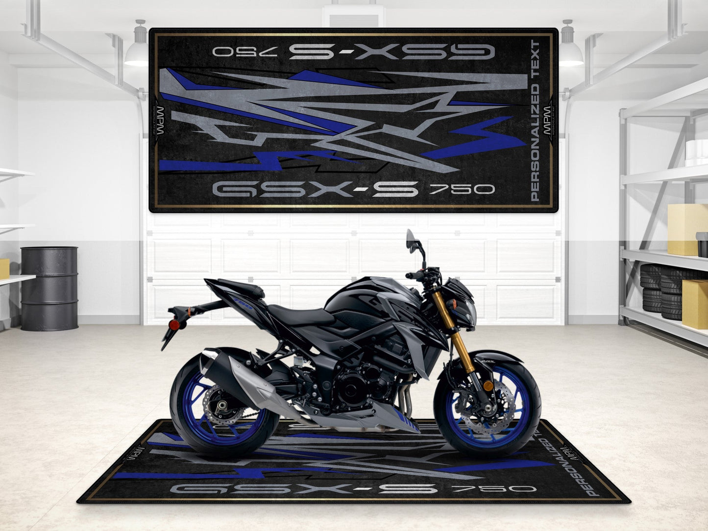 Designed Pit Mat for Suzuki GSX-S750Z Motorcycle - MM7365 - Howling Moto