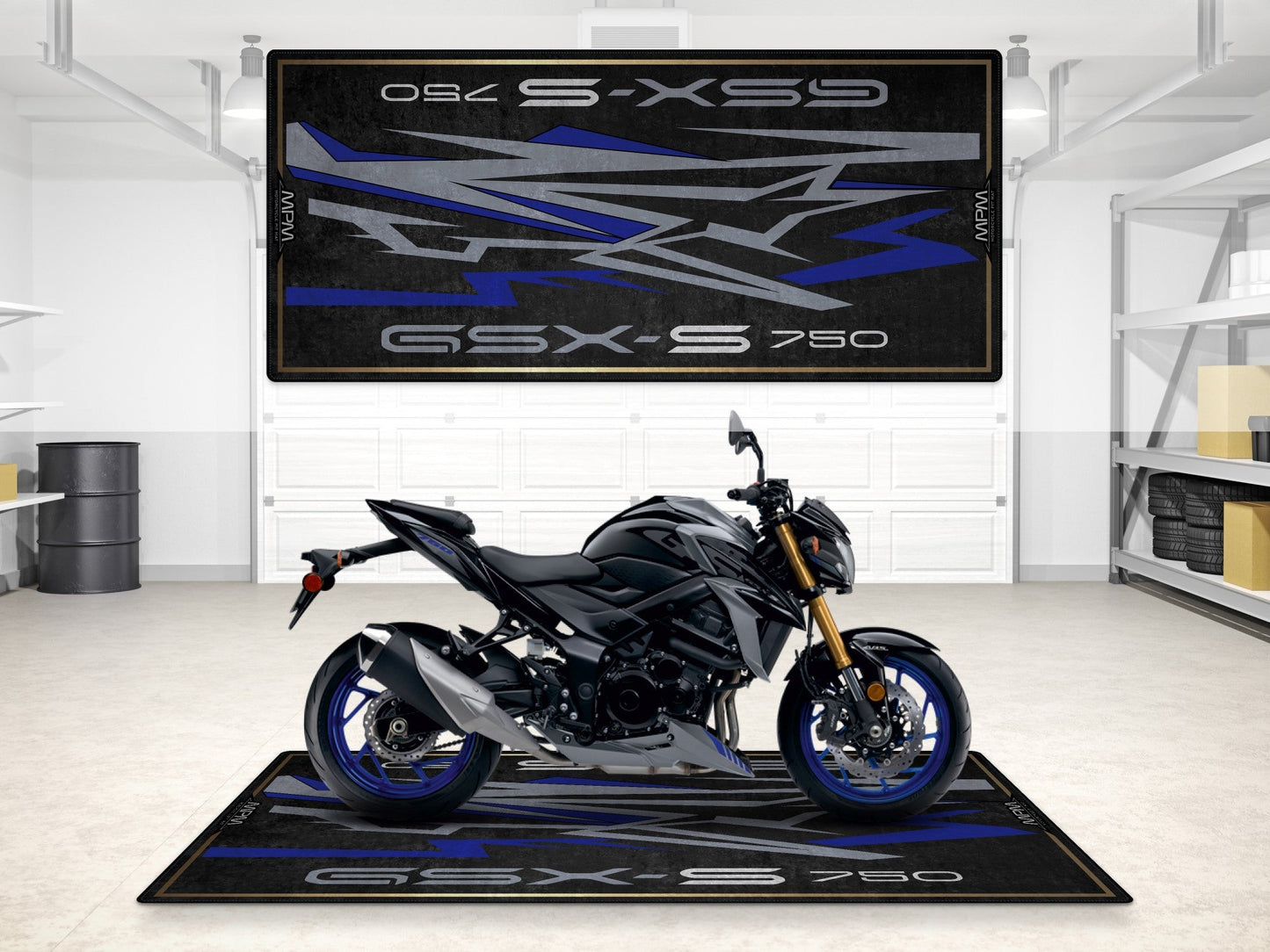 Designed Pit Mat for Suzuki GSX-S750Z Motorcycle - MM7365 - Howling Moto