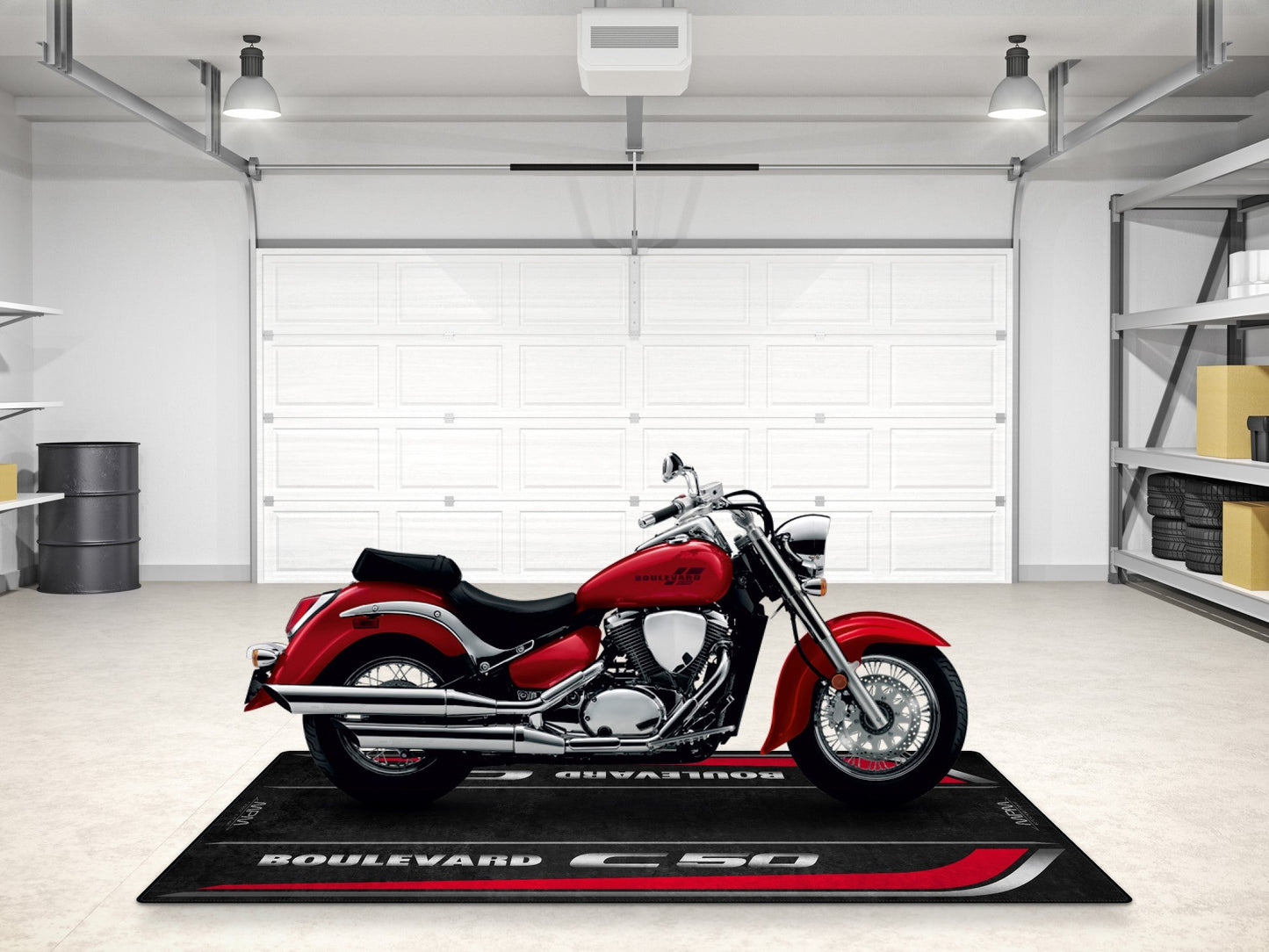 Designed Pit Mat for Suzuki Boulevard C50 Motorcycle - MM7367 - Howling Moto